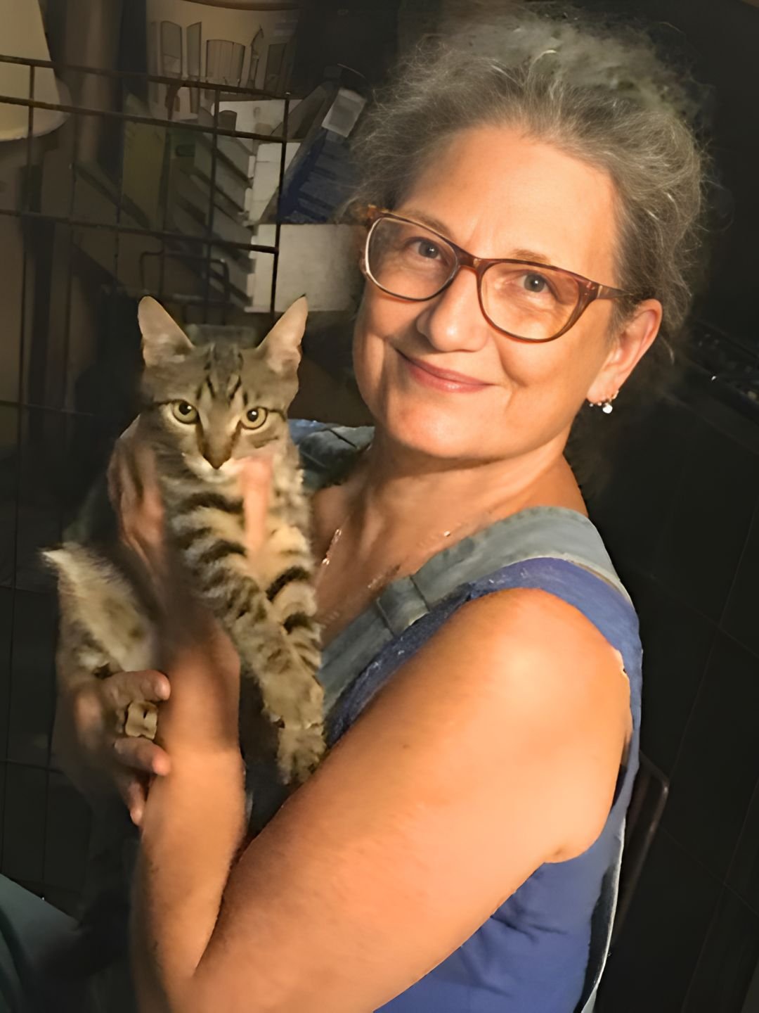 Volunteer with cat